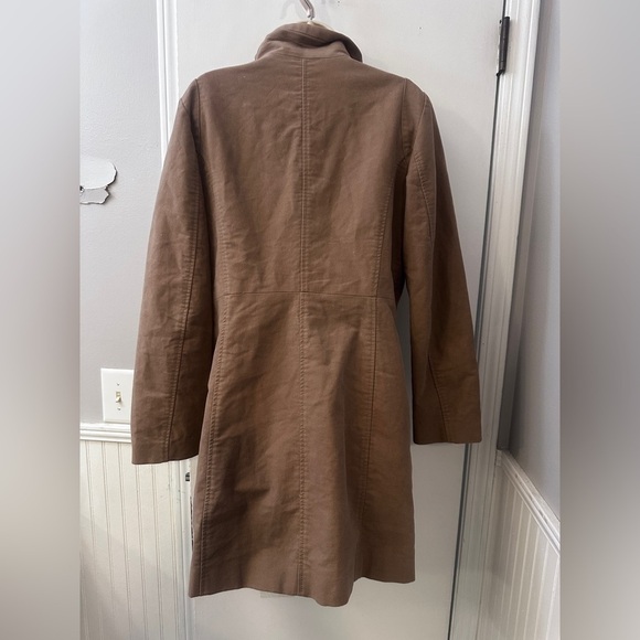 MNG by Mango Women’s L Brown Double-Breasted Military Trench Coat Jacket Chic - Picture 4 of 11